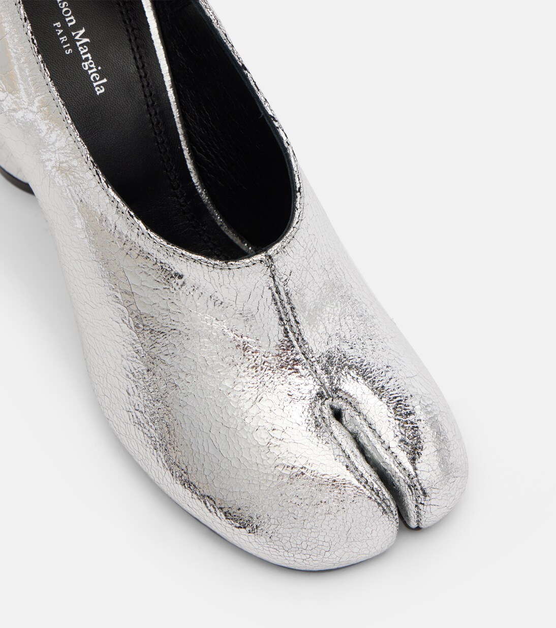 Tabi 80 metallic leather pumps in silver - Maison Margiela | Mytheresa