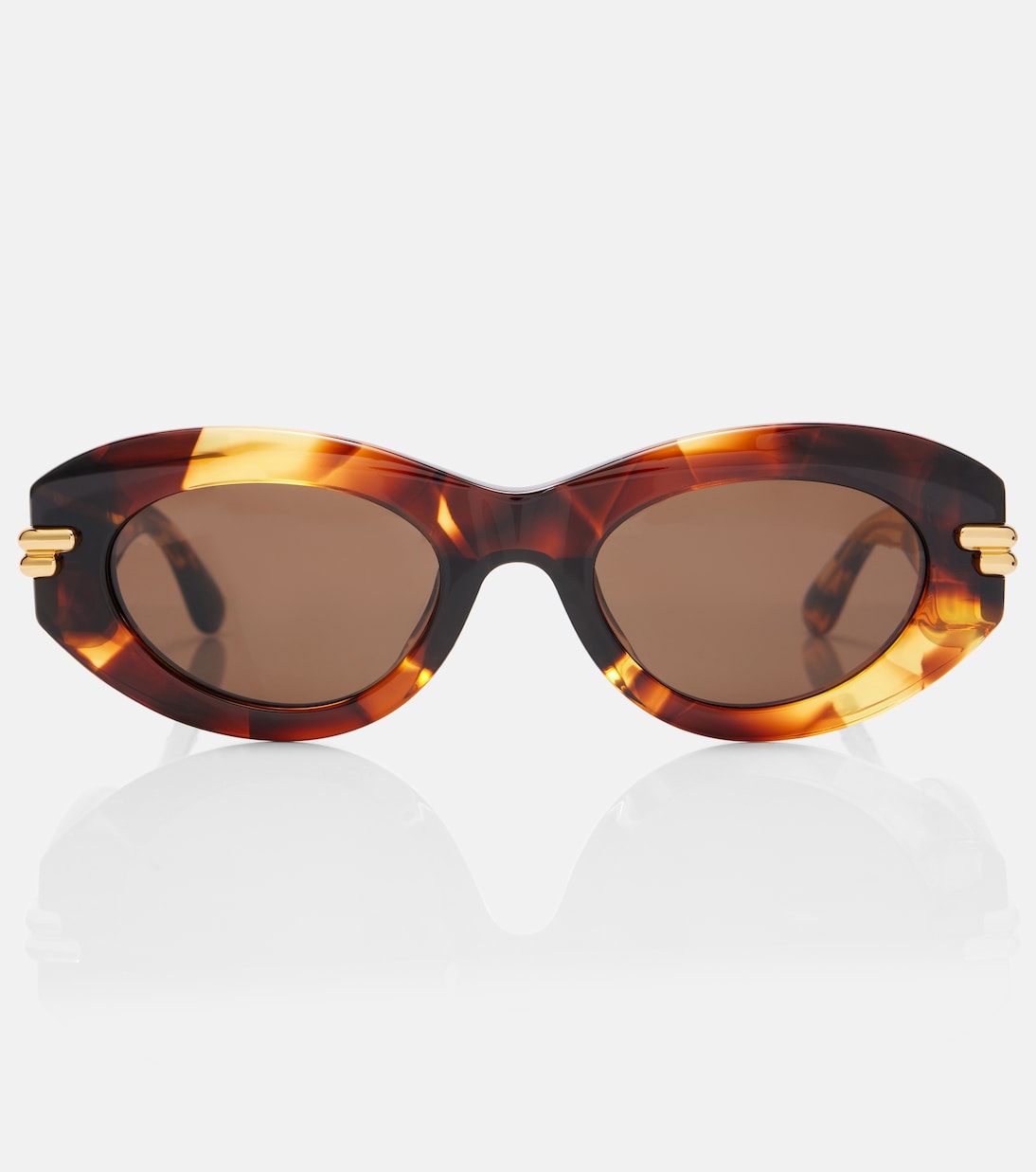 Mitre oval sunglasses in brown - Bottega Veneta | Mytheresa