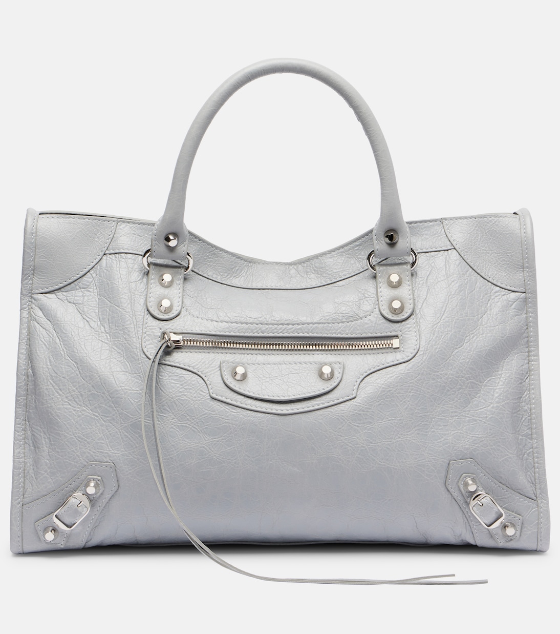 Le City Medium leather tote bag in grey - Balenciaga | Mytheresa