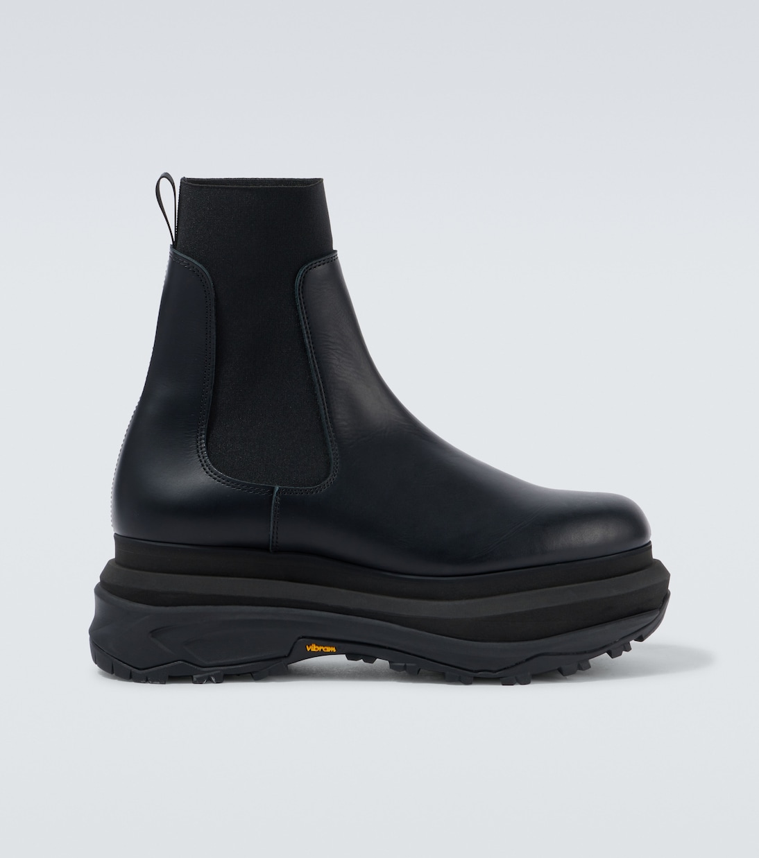 Leather Chelsea boots in black - Sacai | Mytheresa