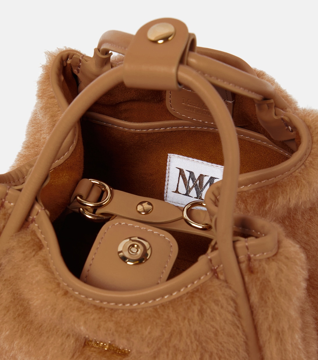 Marine Mini teddy tote bag in brown - Max Mara | Mytheresa