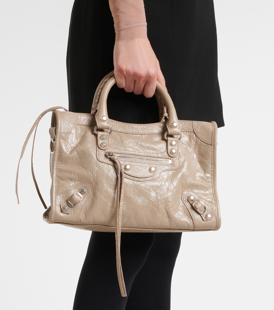 Le City Small leather tote bag in beige - Balenciaga | Mytheresa
