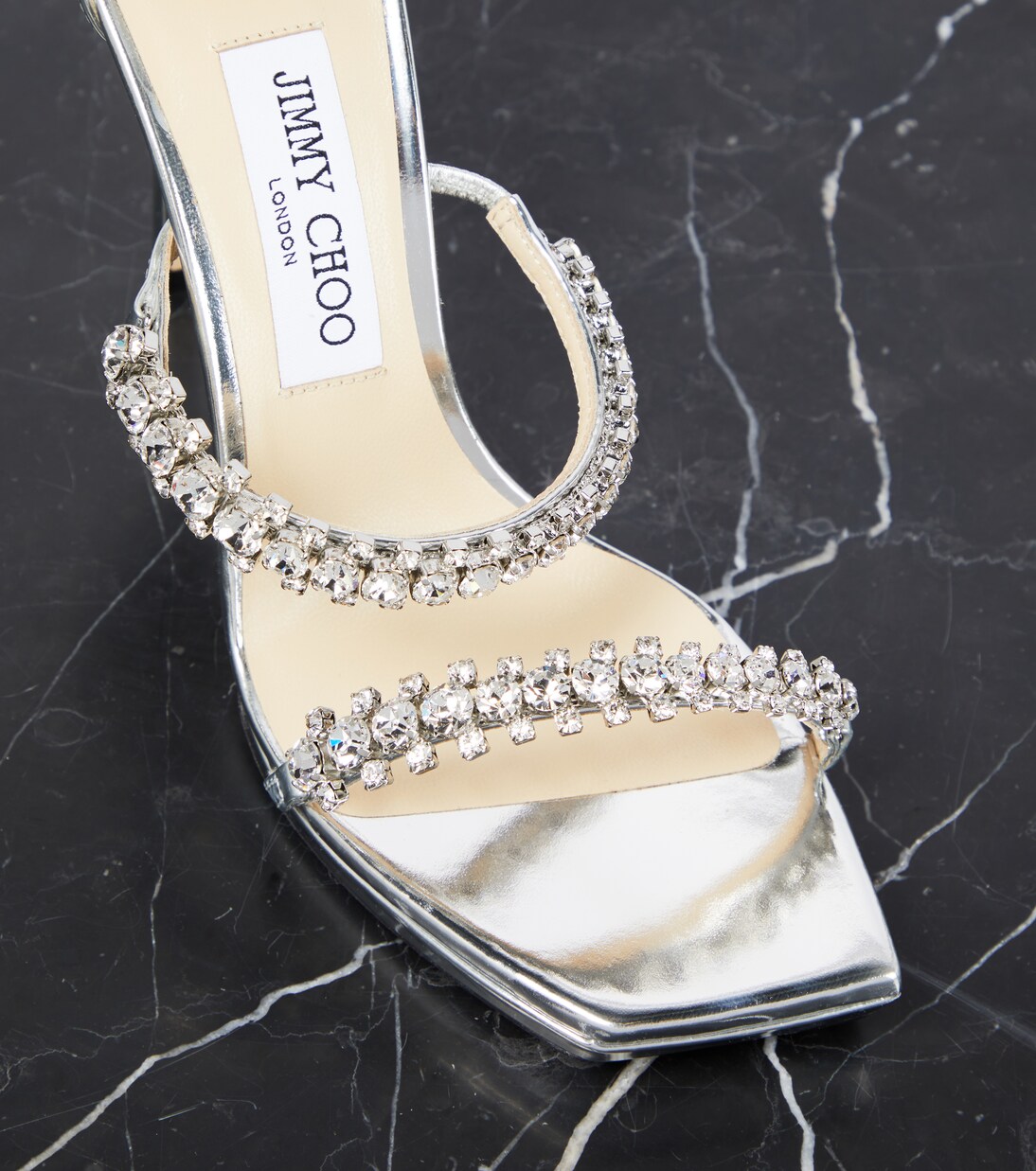 Bing 105 crystal-embellished sandals in silver - Jimmy Choo