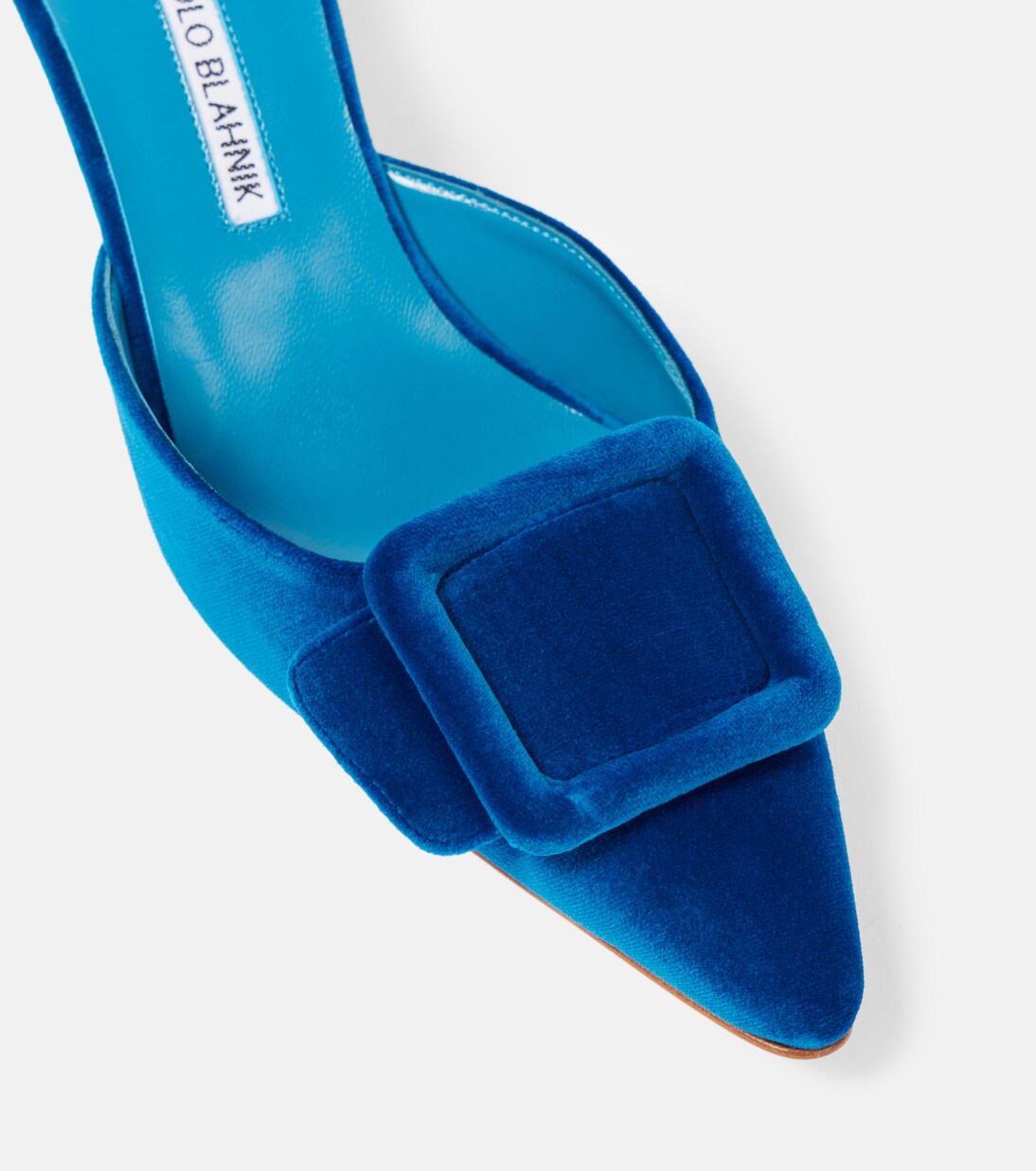 Maysale 50 velvet mules in blue - Manolo Blahnik | Mytheresa