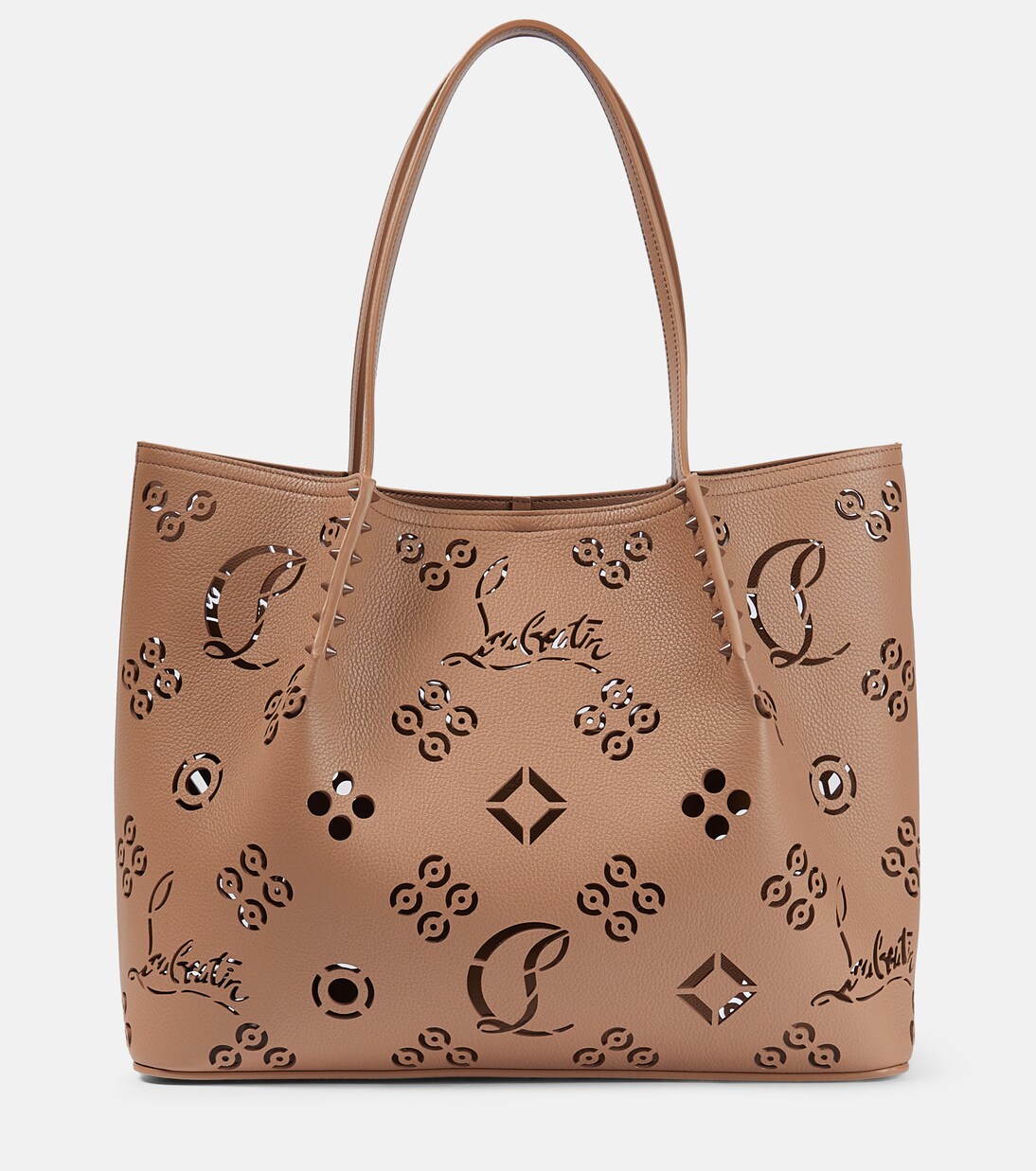 Cabarock perforated tote bag in beige - Christian Louboutin