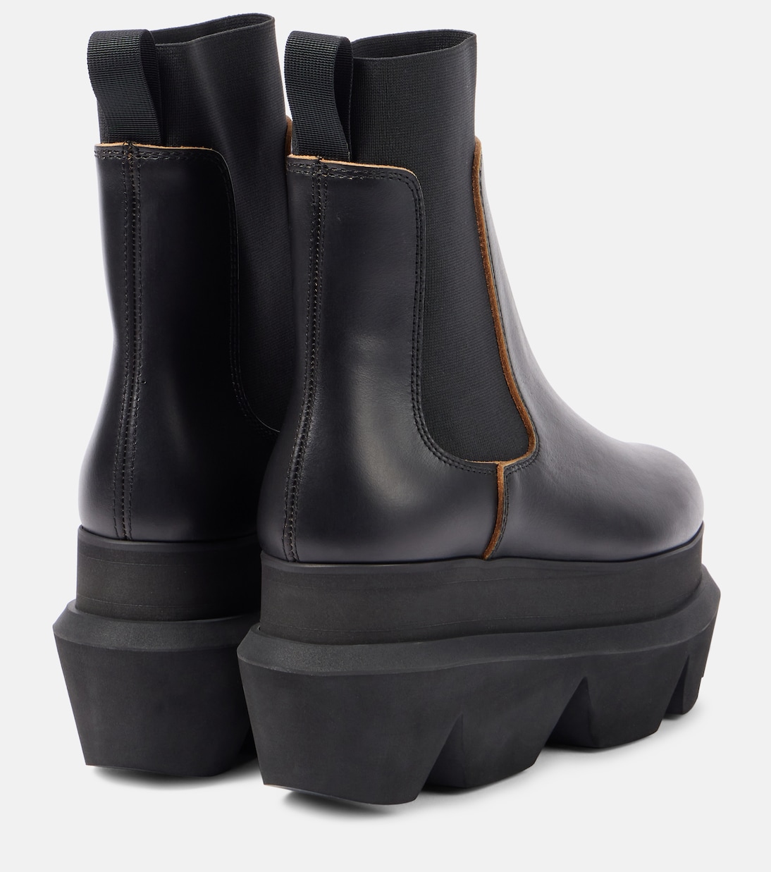 Leather Chelsea boots in black - Sacai | Mytheresa