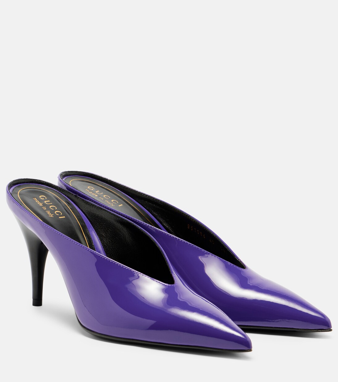 Gucci 97 patent leather mules in purple - Gucci | Mytheresa
