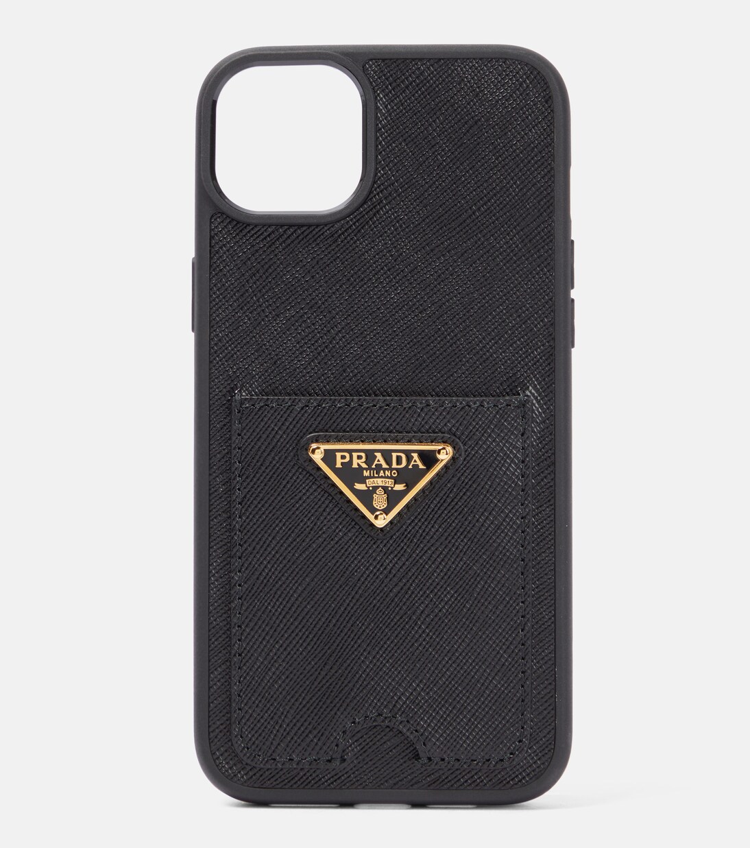 iPhone 14 Max leather case in black - Prada | Mytheresa