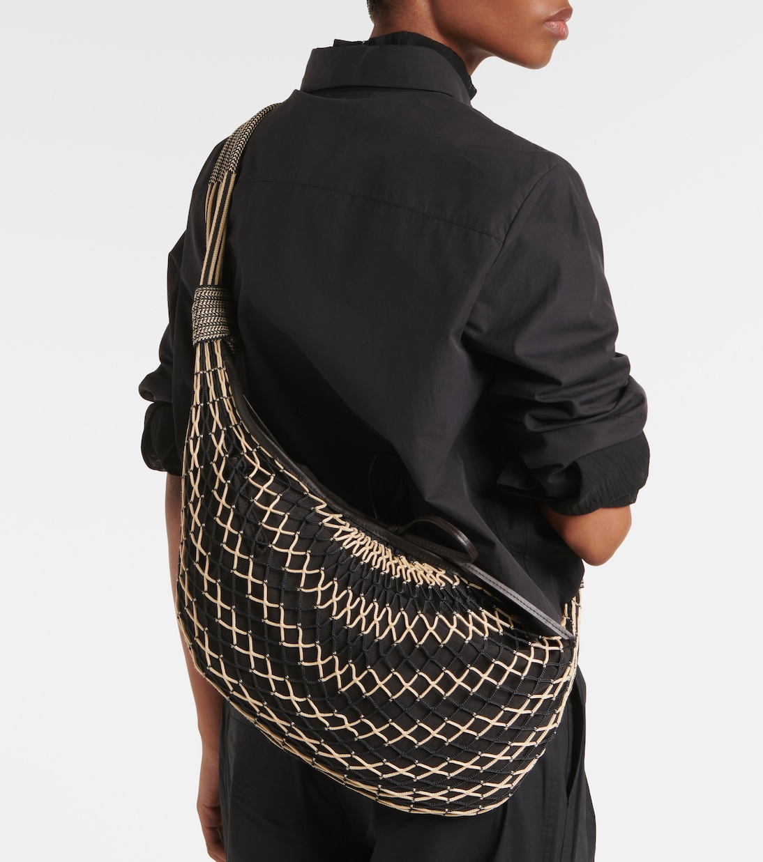 x Filt Croissant mesh shoulder bag in black - Lemaire | Mytheresa