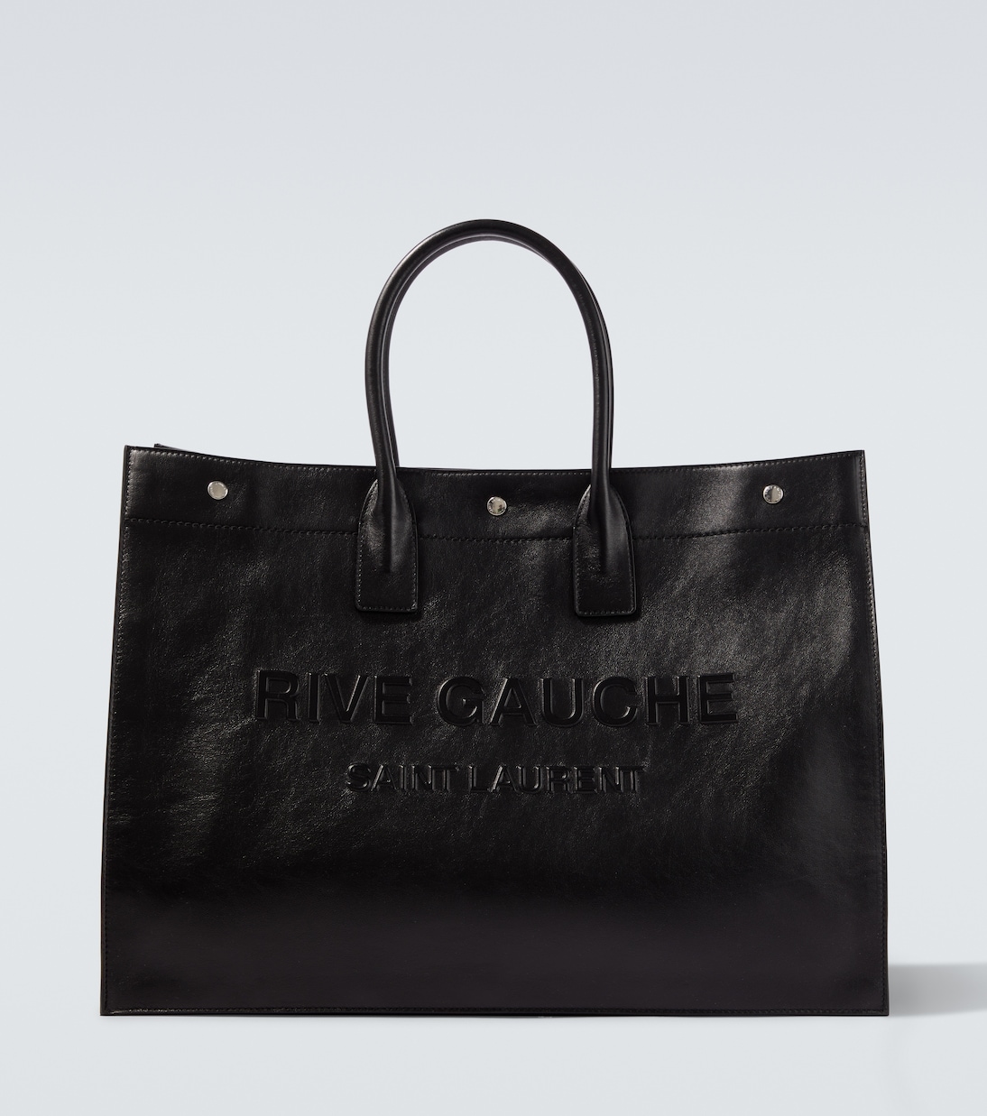 Rive Gauche leather tote bag in black - Saint Laurent | Mytheresa
