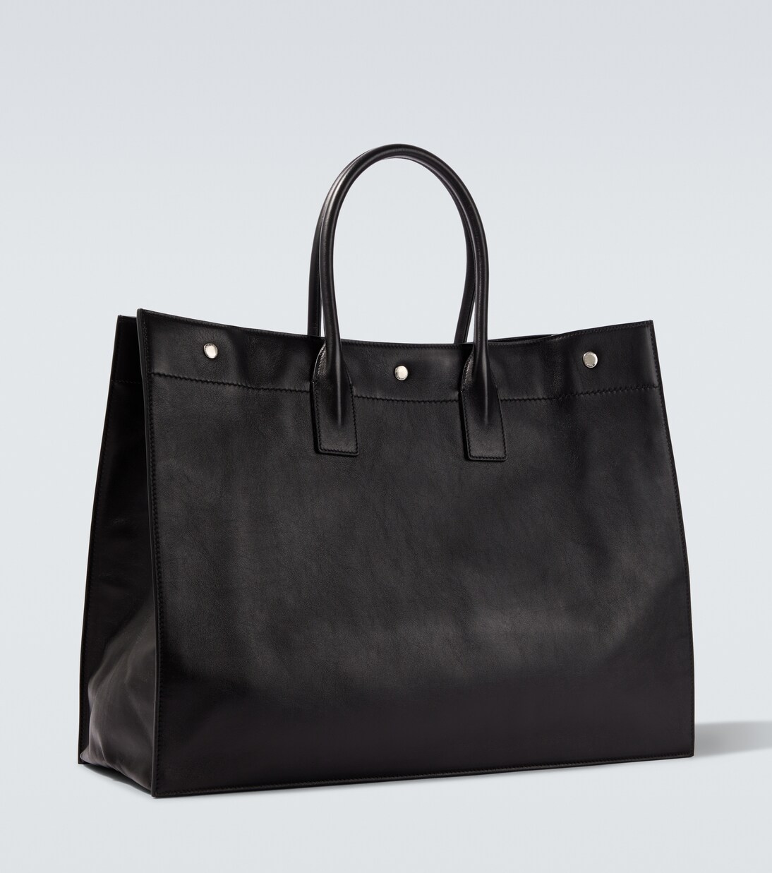 Rive Gauche leather tote bag in black - Saint Laurent | Mytheresa