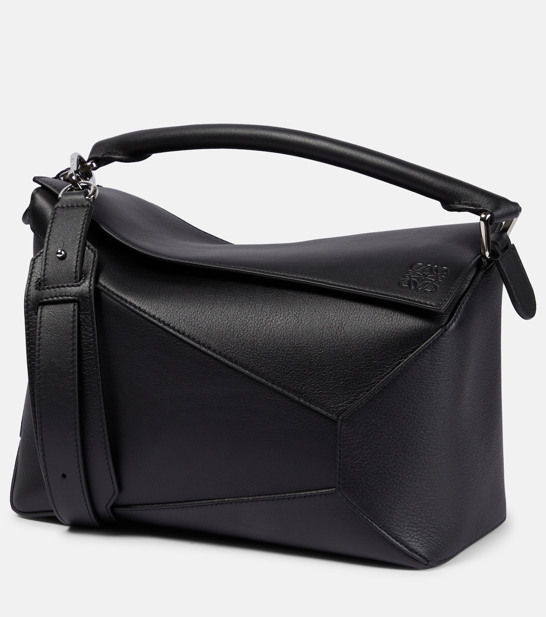 Puzzle Edge Medium leather tote bag in black - Loewe | Mytheresa