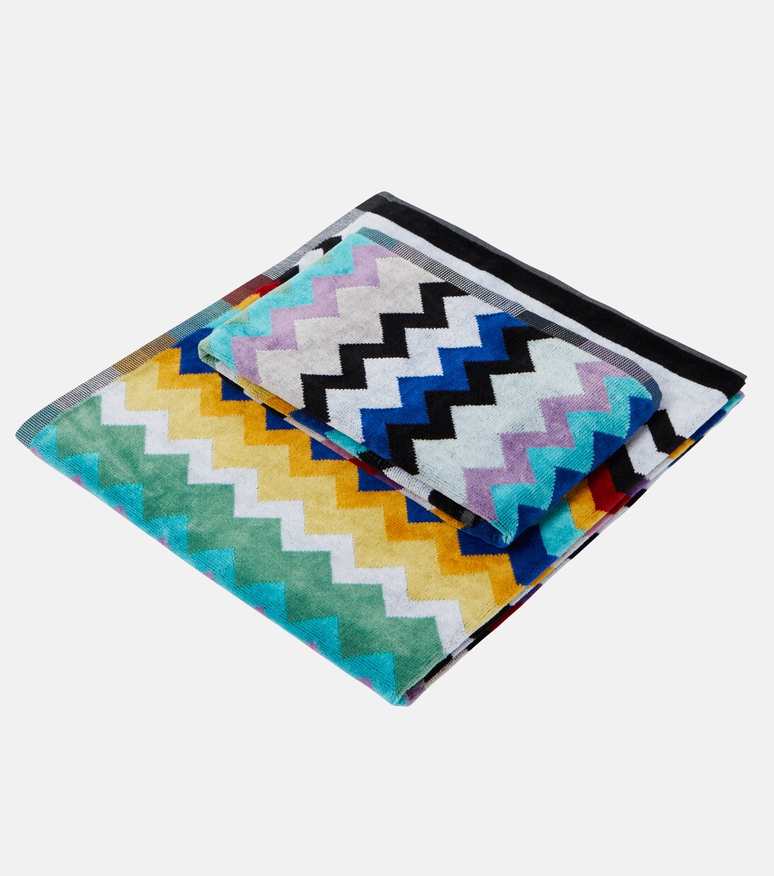 Zig Zag set of 2 cotton terry towels in multicoloured - Missoni