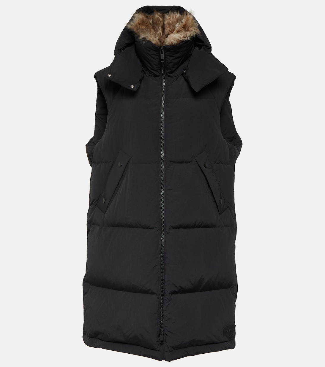 Shearling-trimmed down vest in black - Yves Salomon | Mytheresa