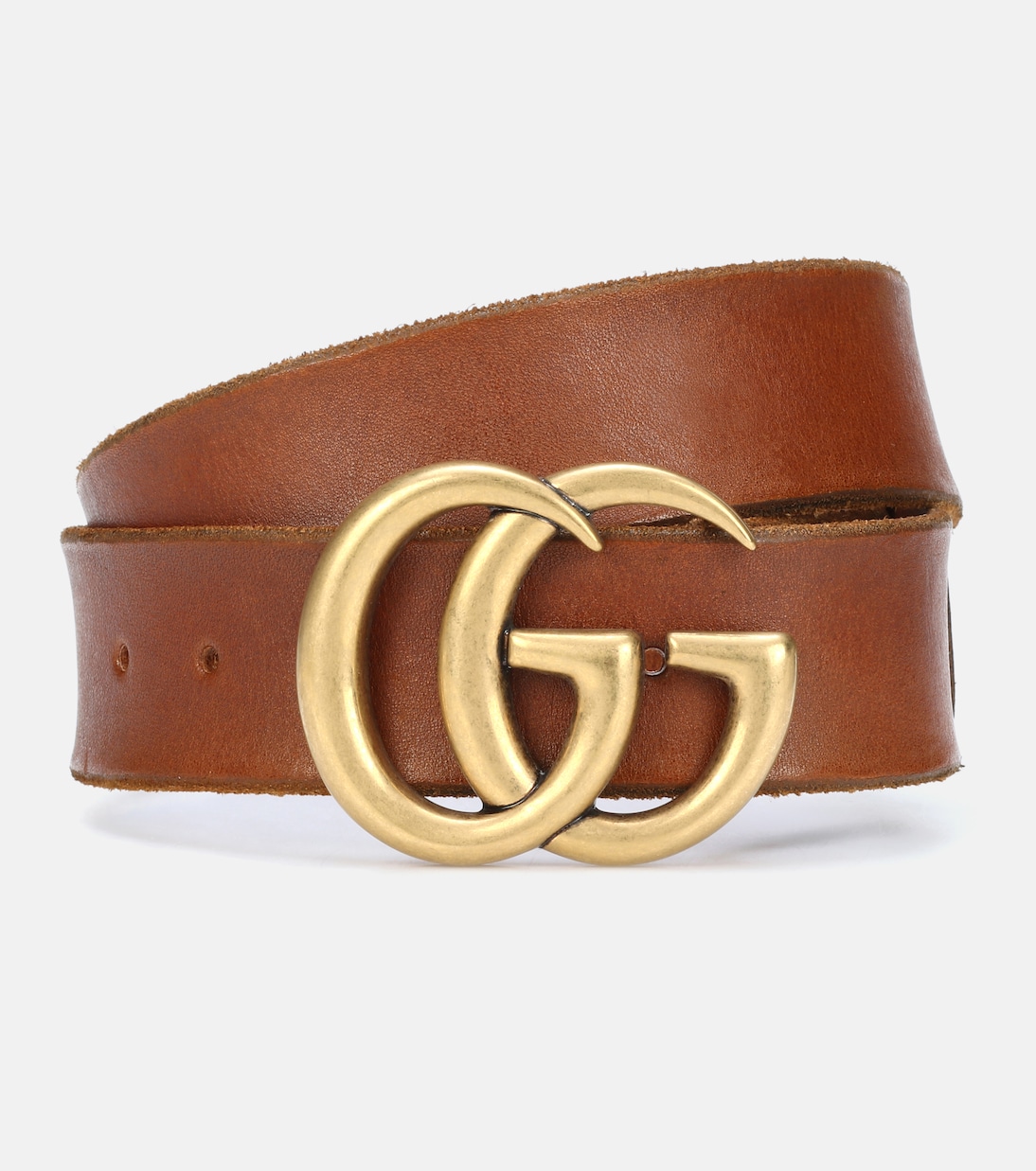 GG leather belt in brown - Gucci | Mytheresa