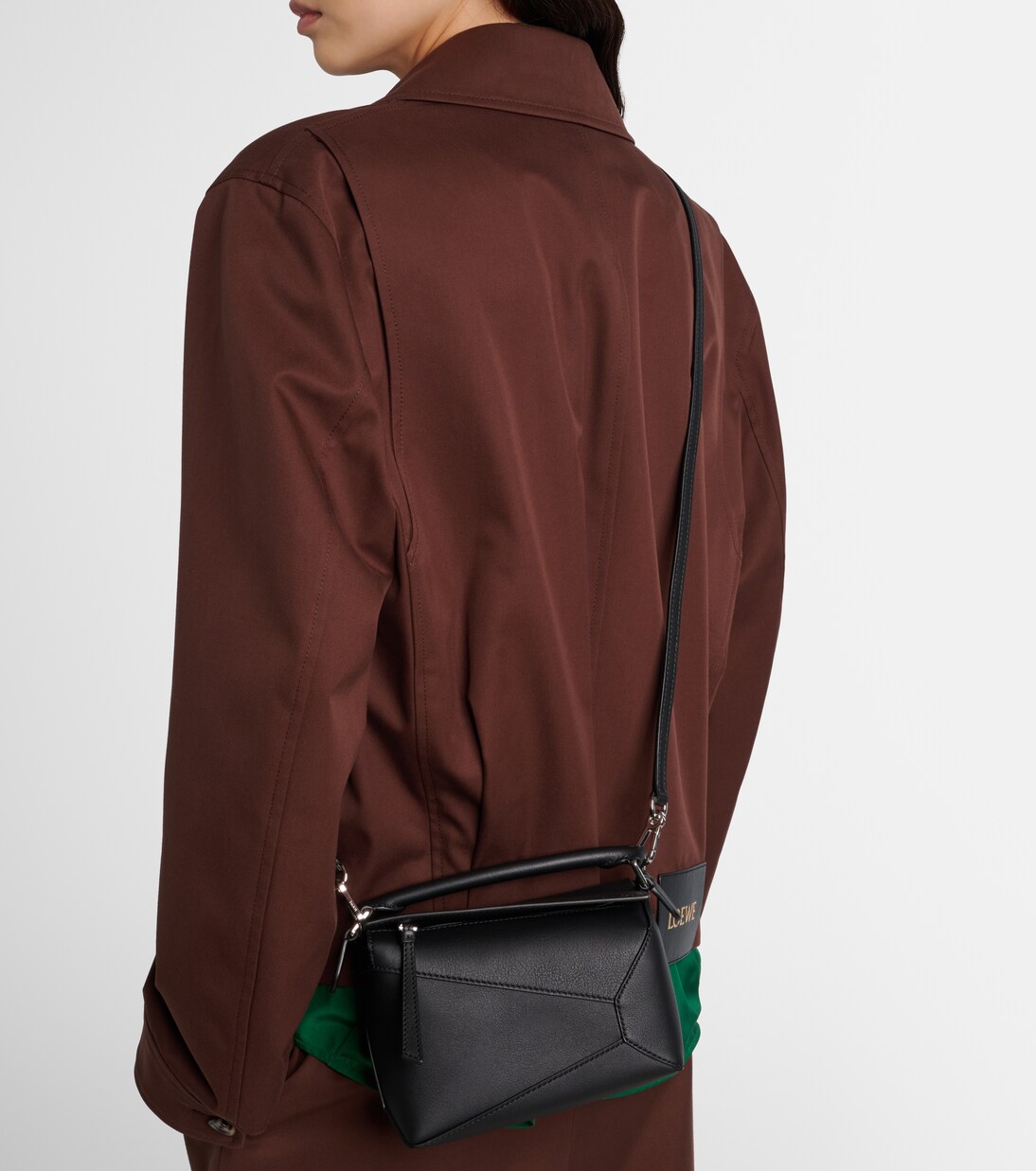 Puzzle Edge Mini leather tote bag in black - Loewe | Mytheresa