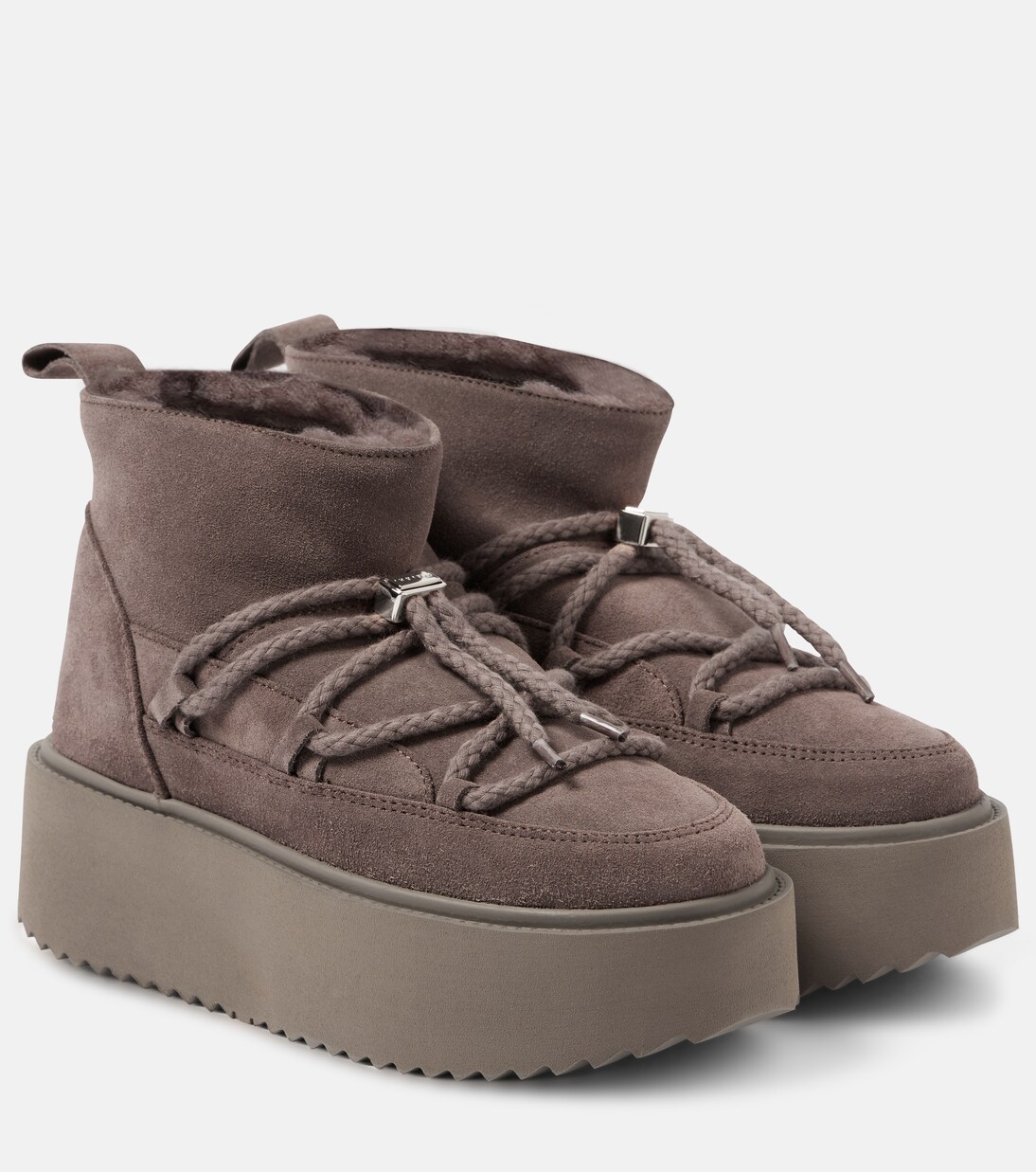 Classic suede platform snow boots in brown - Inuikii | Mytheresa