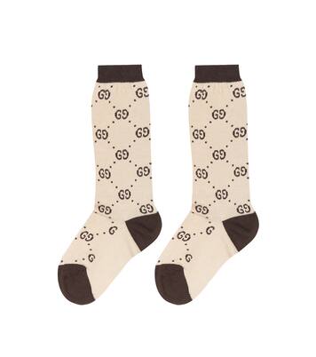 GG cotton-blend socks in beige - Gucci Kids | Mytheresa