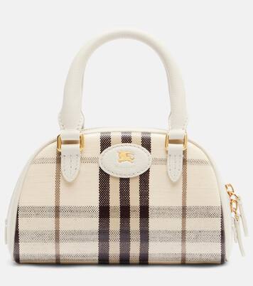 Highlands Small canvas top-handle bag in beige - Burberry | Mytheresa