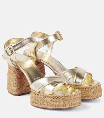 Calakala 85 metallic leather platform sandals in gold - Christian