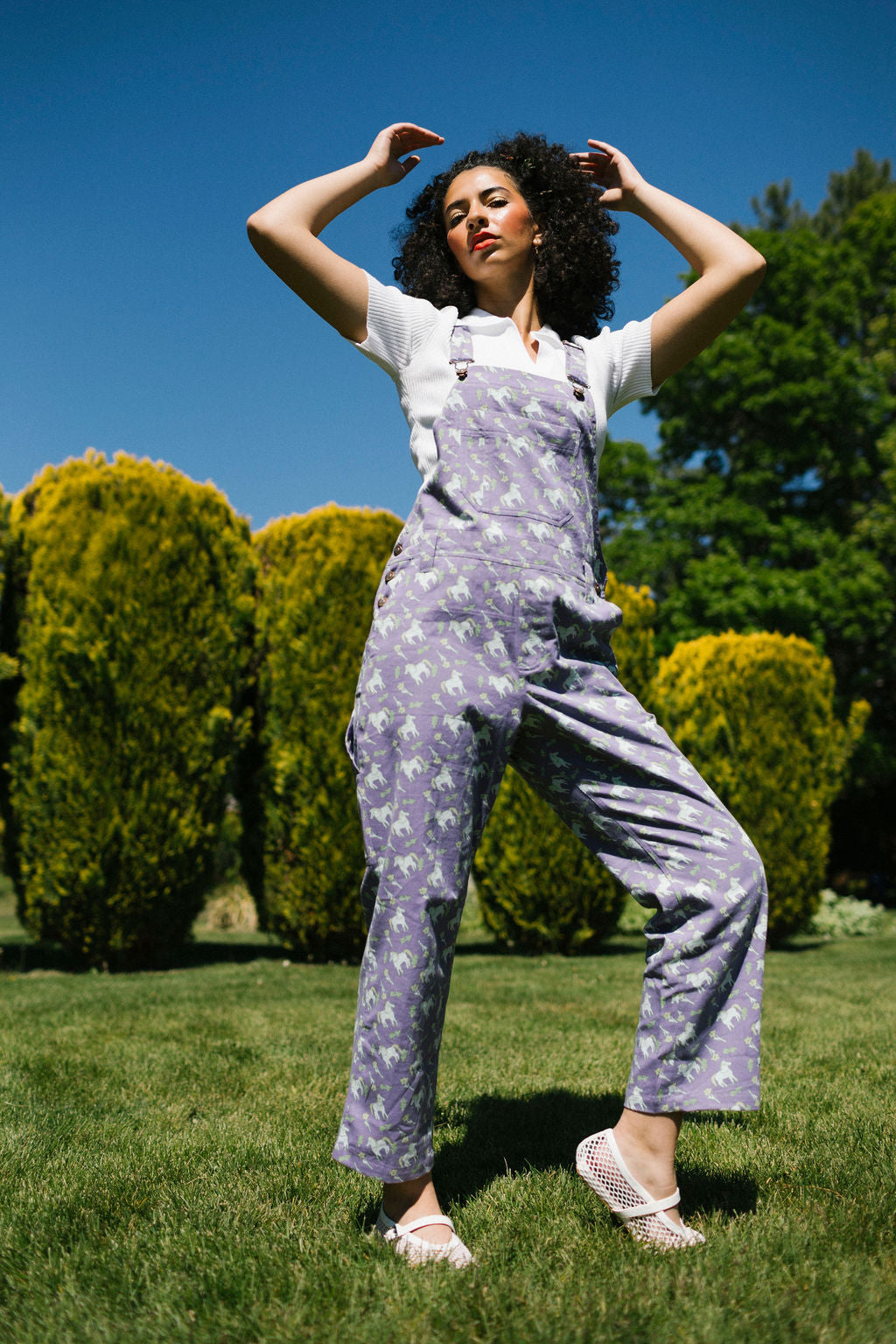 Lavender Lila Overalls | Floral Horses – My Little Belleville