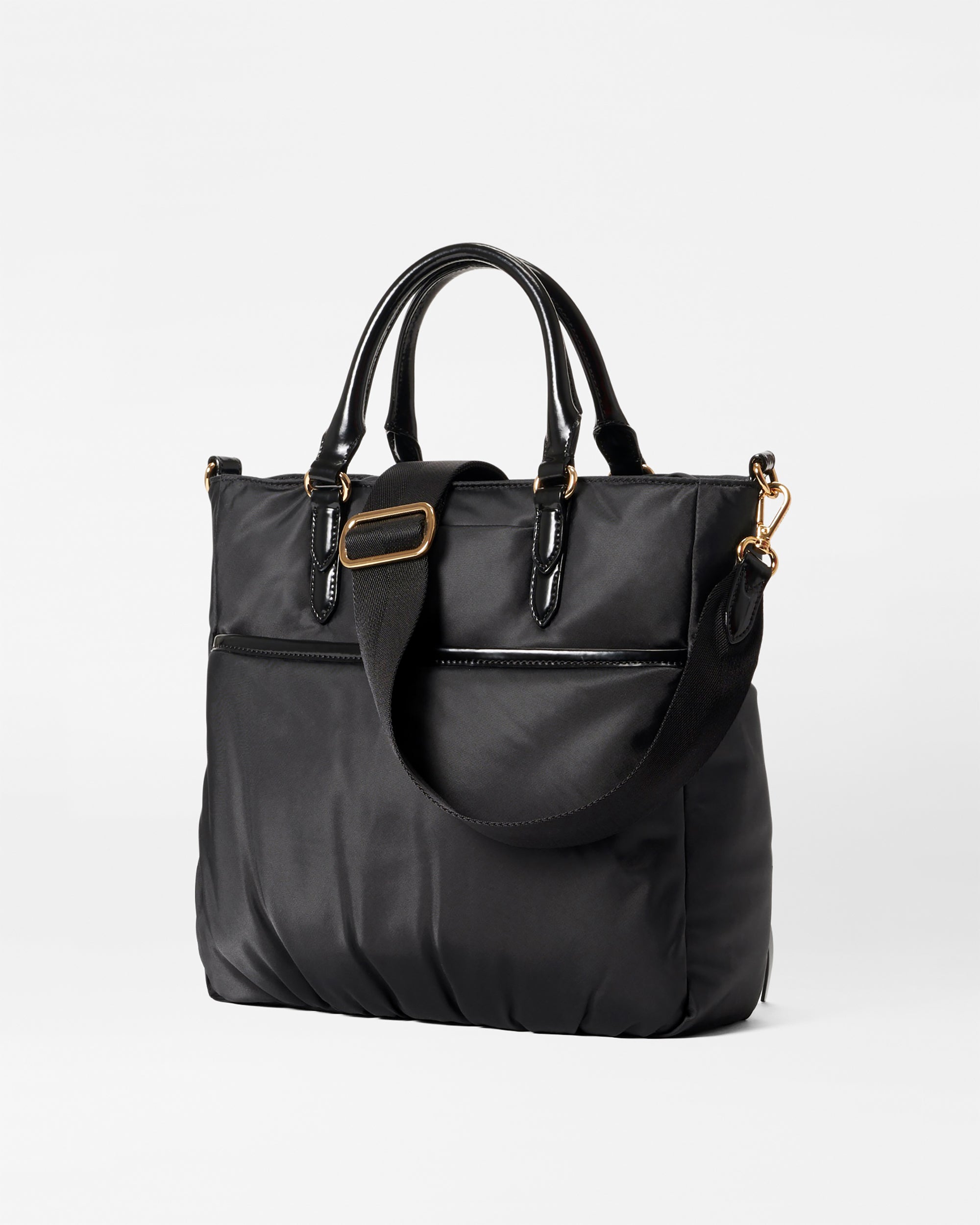 Chelsea Large Top Handle Nylon Shoulder Bag in Black | MZ Wallace