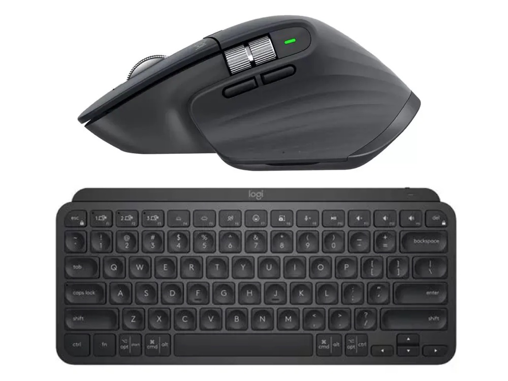 Logitech MX Master 3S wireless mouse and MX Keys Mini wireless