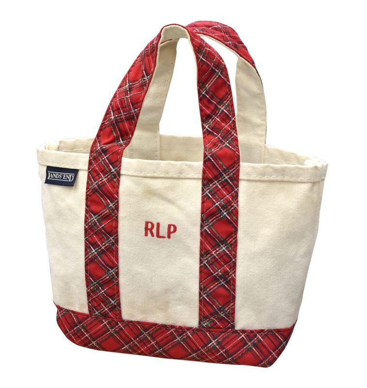 USA製【ビンテージ】【ランズエンド】【LANDS' END】【白x赤