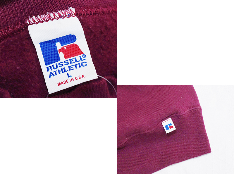 90's【USA製】【RUSSELL】ラッセル 【ビンテージ】【紫】 前V【無地