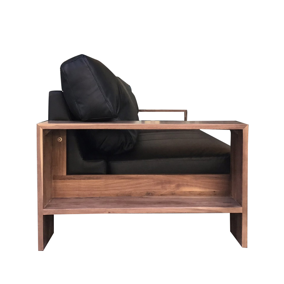 ソファ【本革】NC415 3人掛け【送料・開梱設置無料】 ブラックレザー