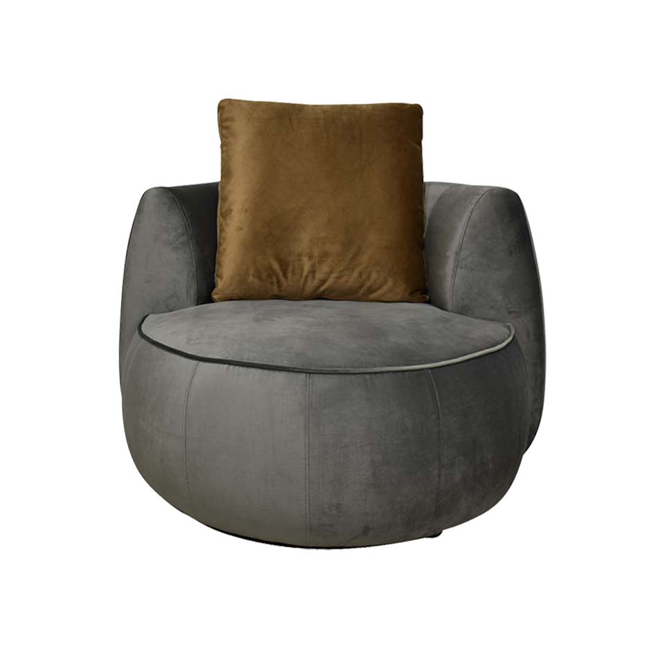 ソファCIRCLE 1人掛け【送料・開梱設置無料】グレー/ブラウン【意匠