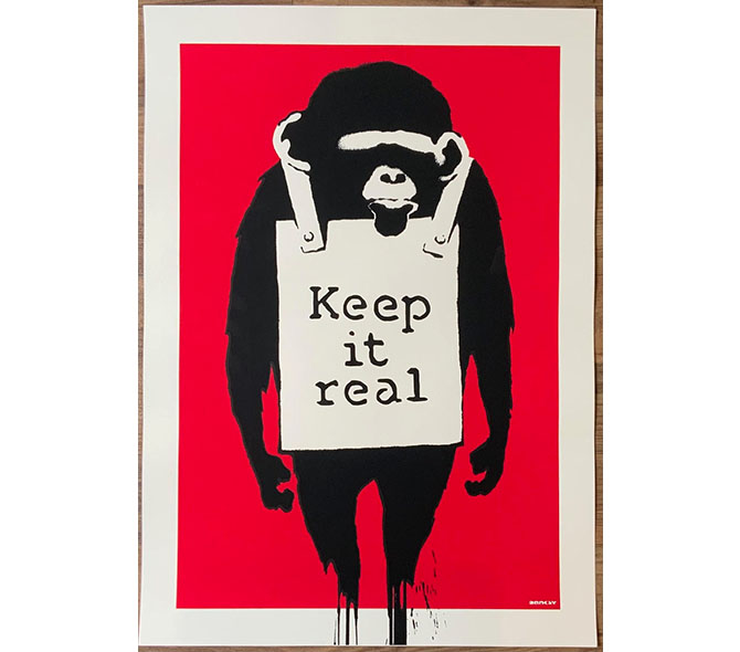 Banksy（バンクシー）Keep it real (Red) – WCP Reproductionを販売