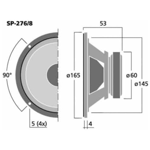 Difuzor full range 6 inch Monacor SP-276/8 - Difuzor audio 6.5
