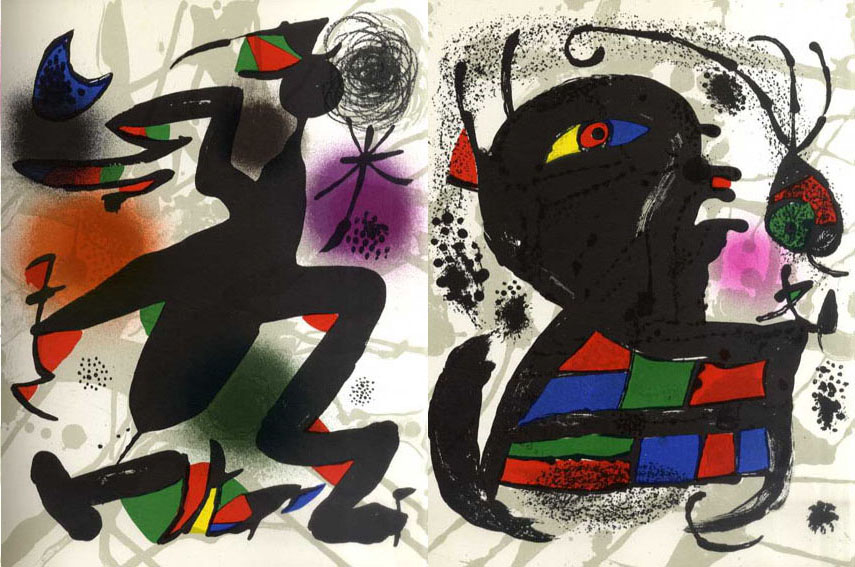 ジョアン ミロ リトグラフ ジョアン ミロ「Vol2 リト8」額縁4色選択