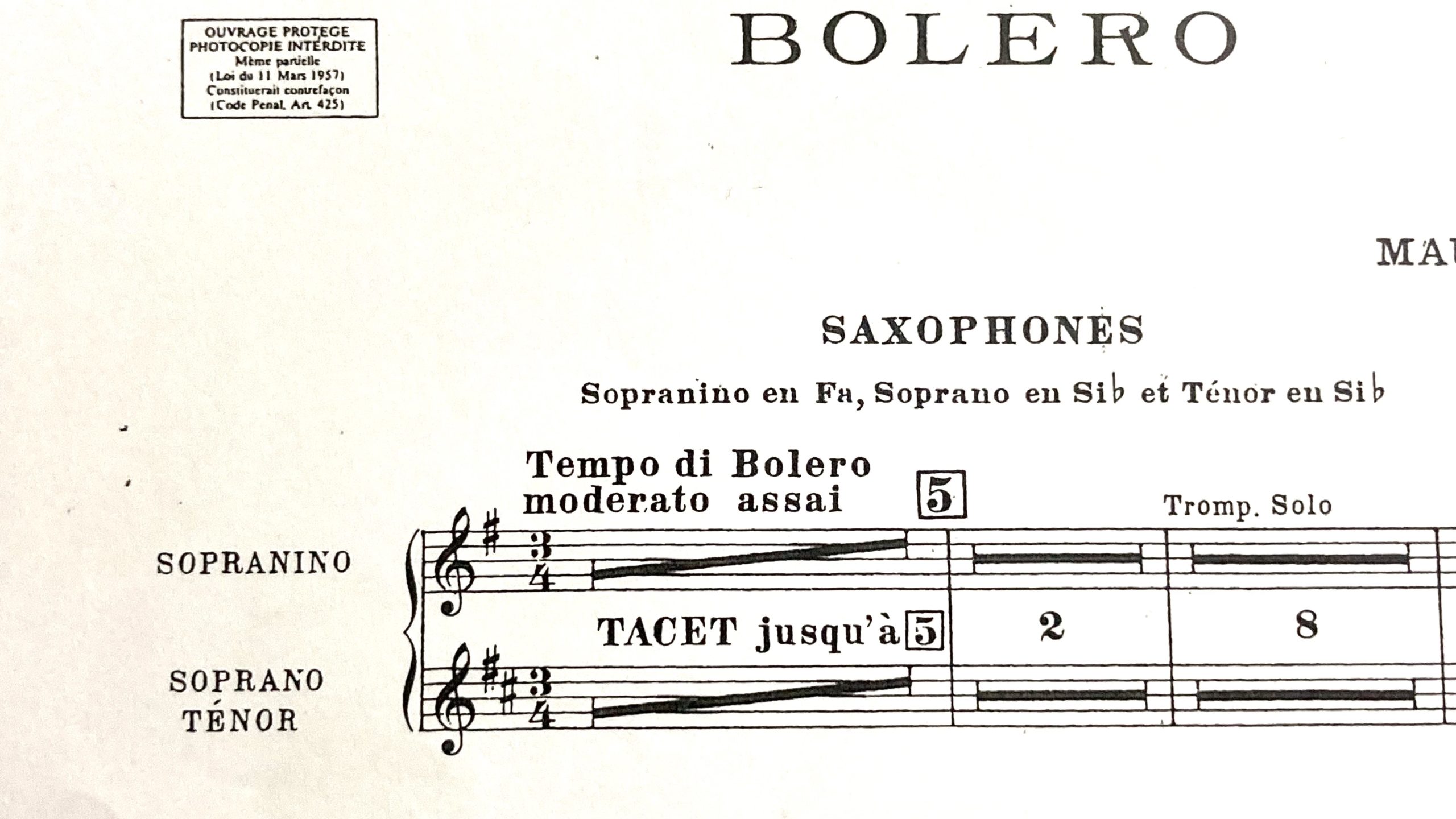 オーケストラパート譜】ラヴェル:ボレロ ブライトコプフ原典版