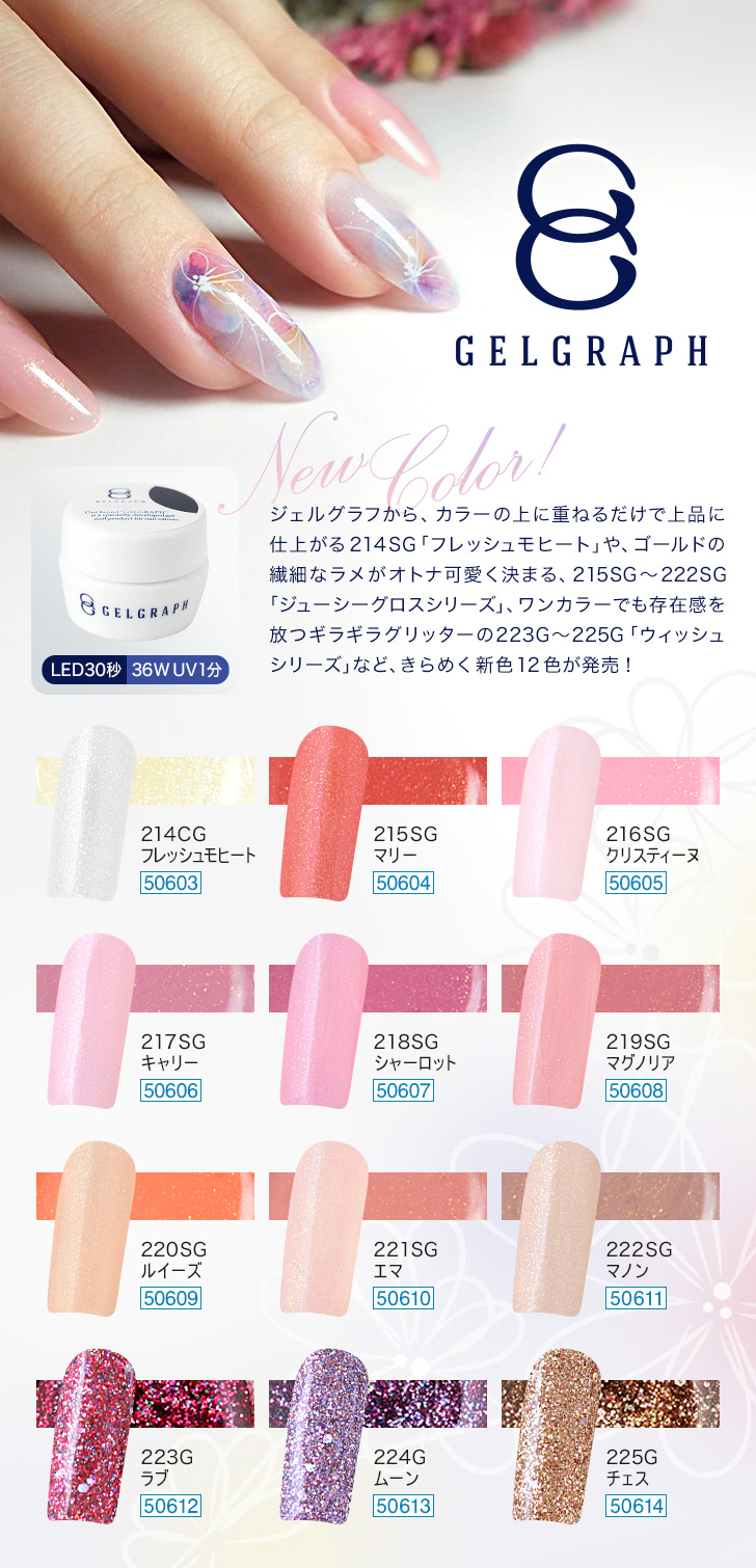 ジェルグラフ 新色12色 | プロ向けネイル用品卸のネイルパートナー