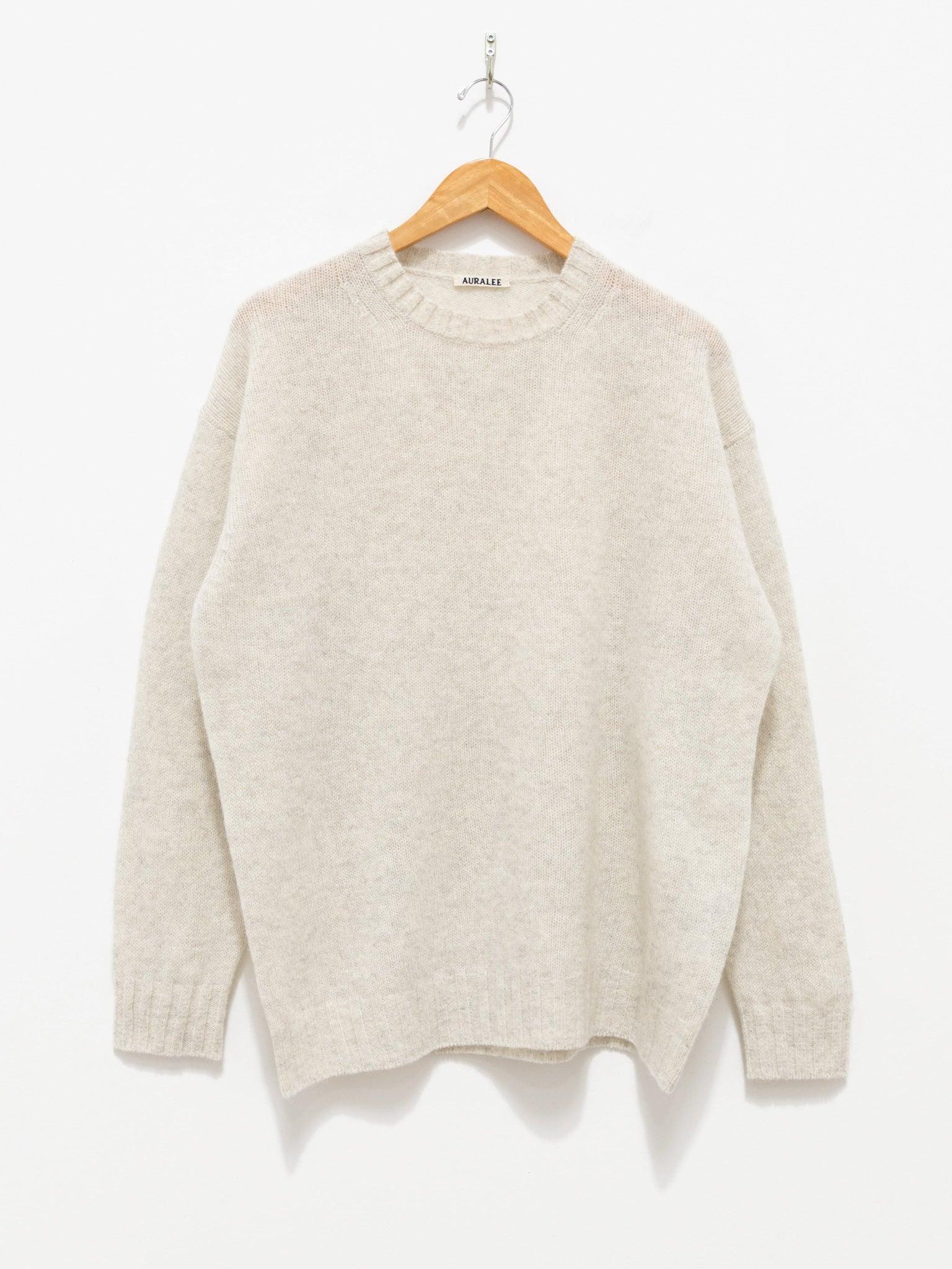 Namu Shop - Auralee Shetland Wool Cashmere Knit Pullover - Top White