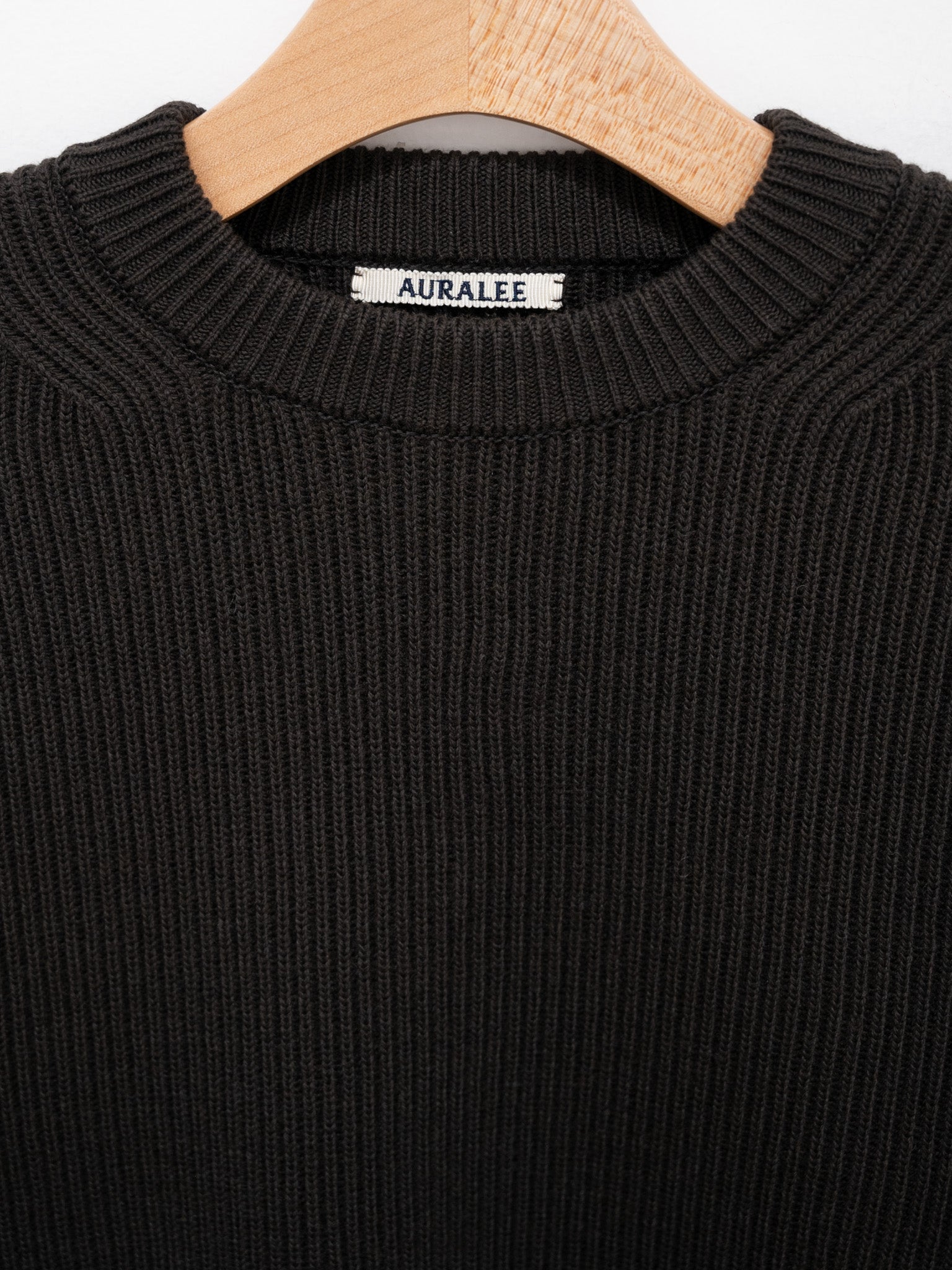 Namu Shop - Auralee French Merino Rib Knit P/O - Dark Brown