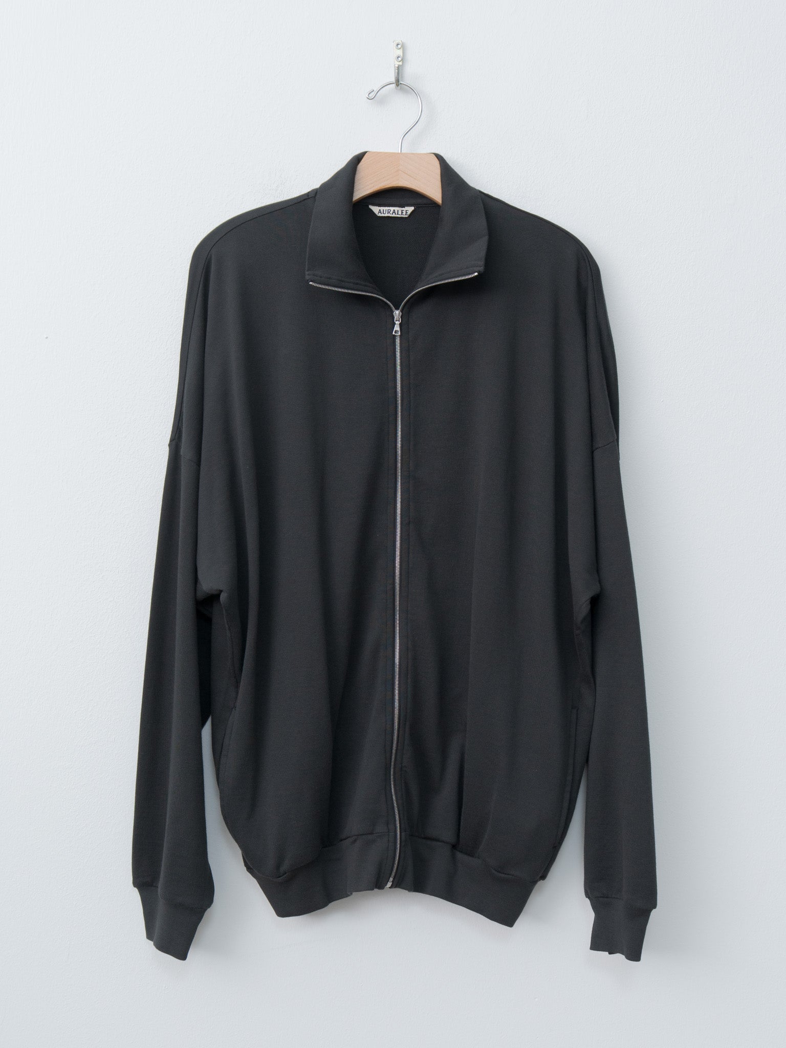 Namu Shop - Auralee Super High Gauge Sweat Zip Cardigan - Black