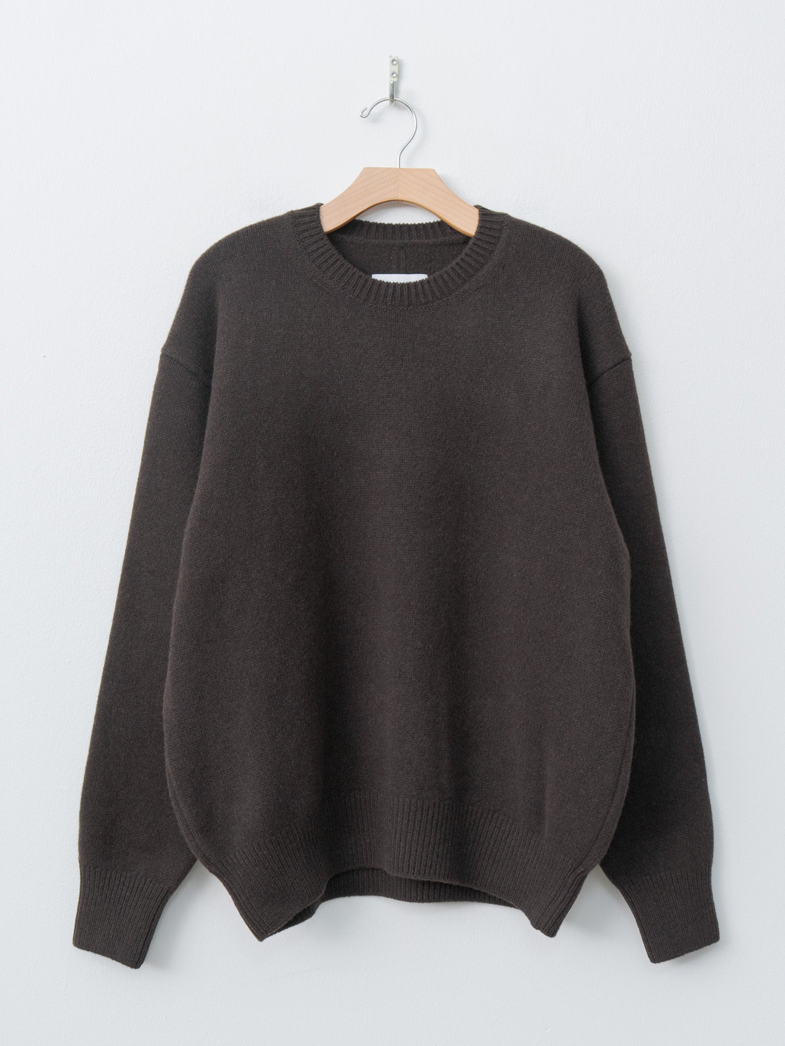 Namu Shop - ssstein Extra Fine Wool Warm Knit Crewneck - Dark Brown