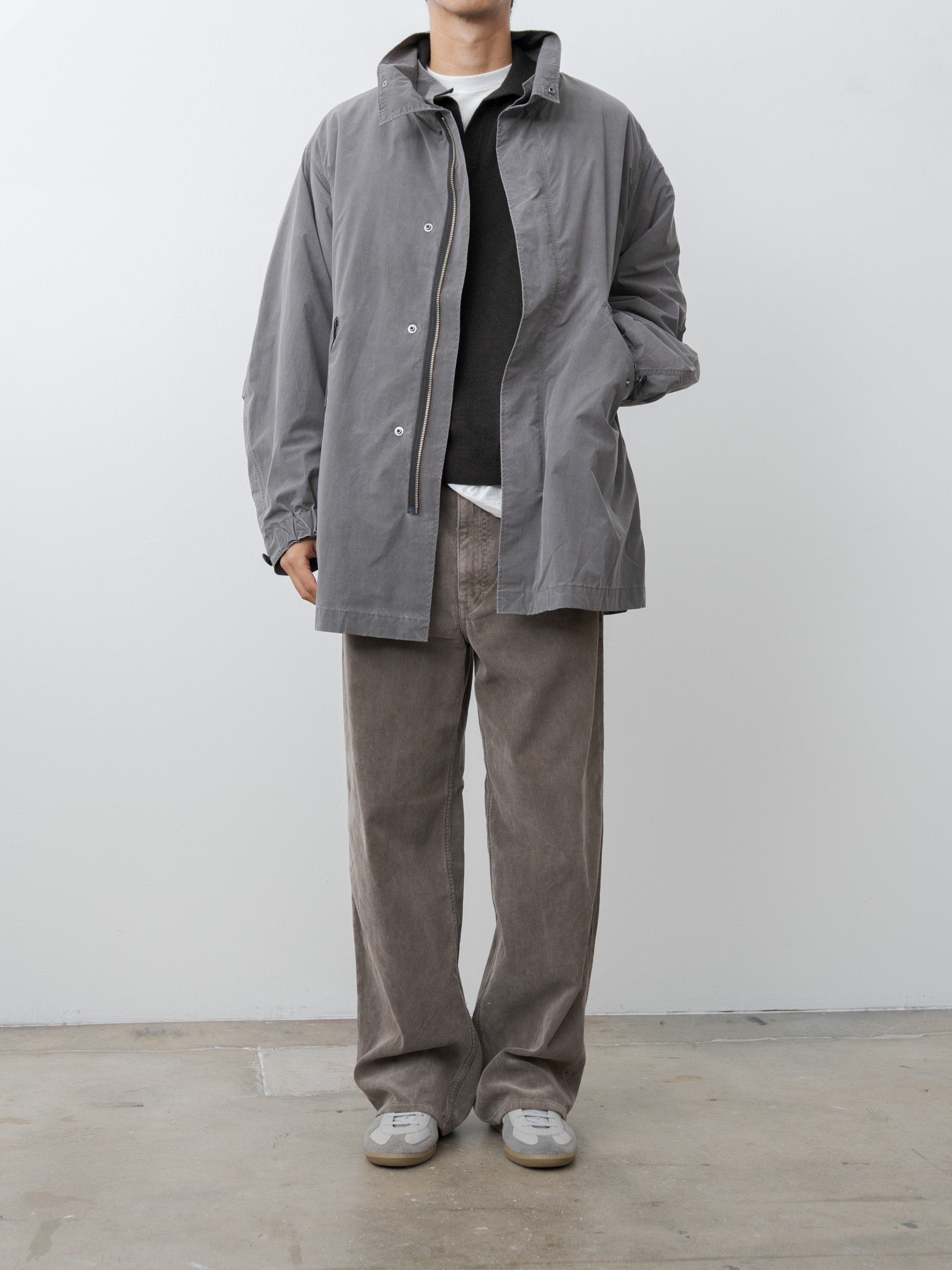 Namu Shop - Aton Pigment Air Weather Short Mods Coat - Sumi