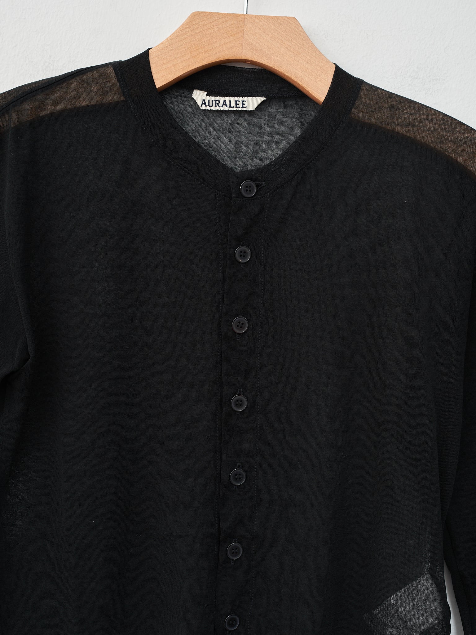 Namu Shop - Auralee Hard Twist Cotton Gauze Cardigan - Black