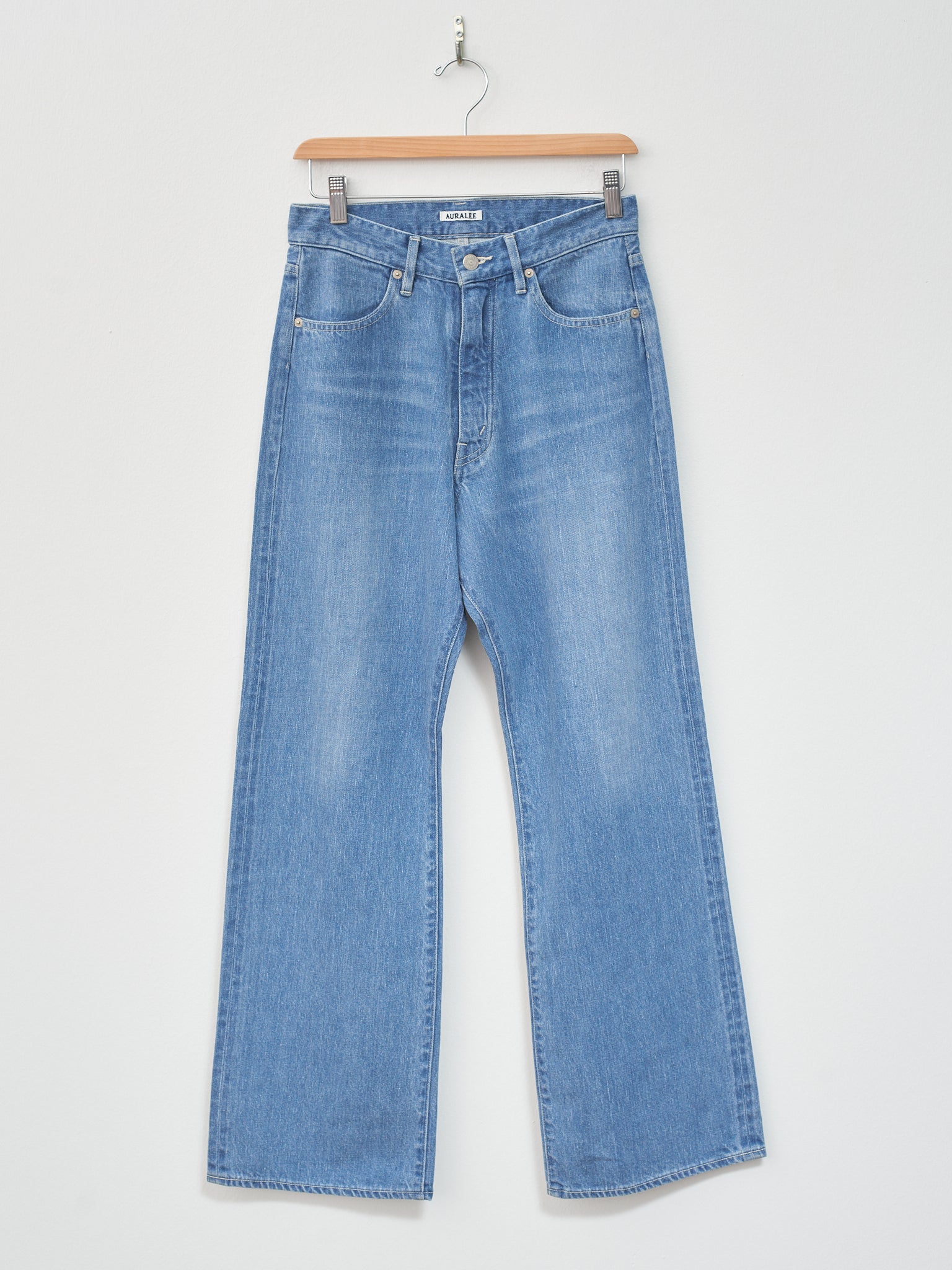 Namu Shop - Auralee Selvedge Faded Light Denim Pants - Light Indigo