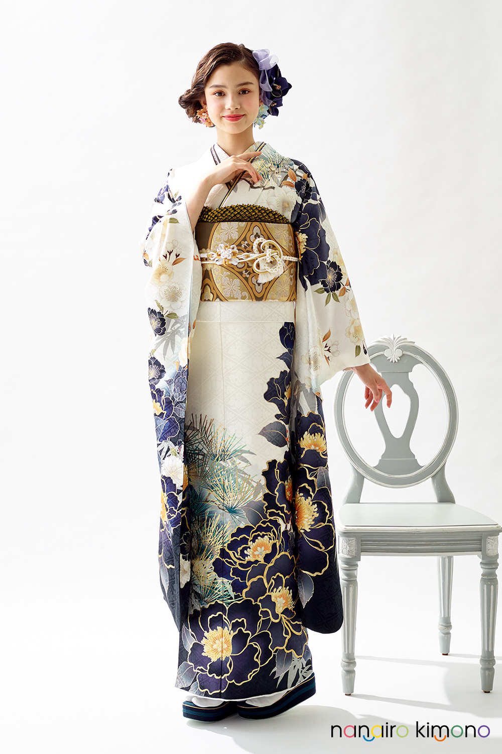 ナナイロキモノWEBショップ / 成人式振袖レンタルフルセット｜白色