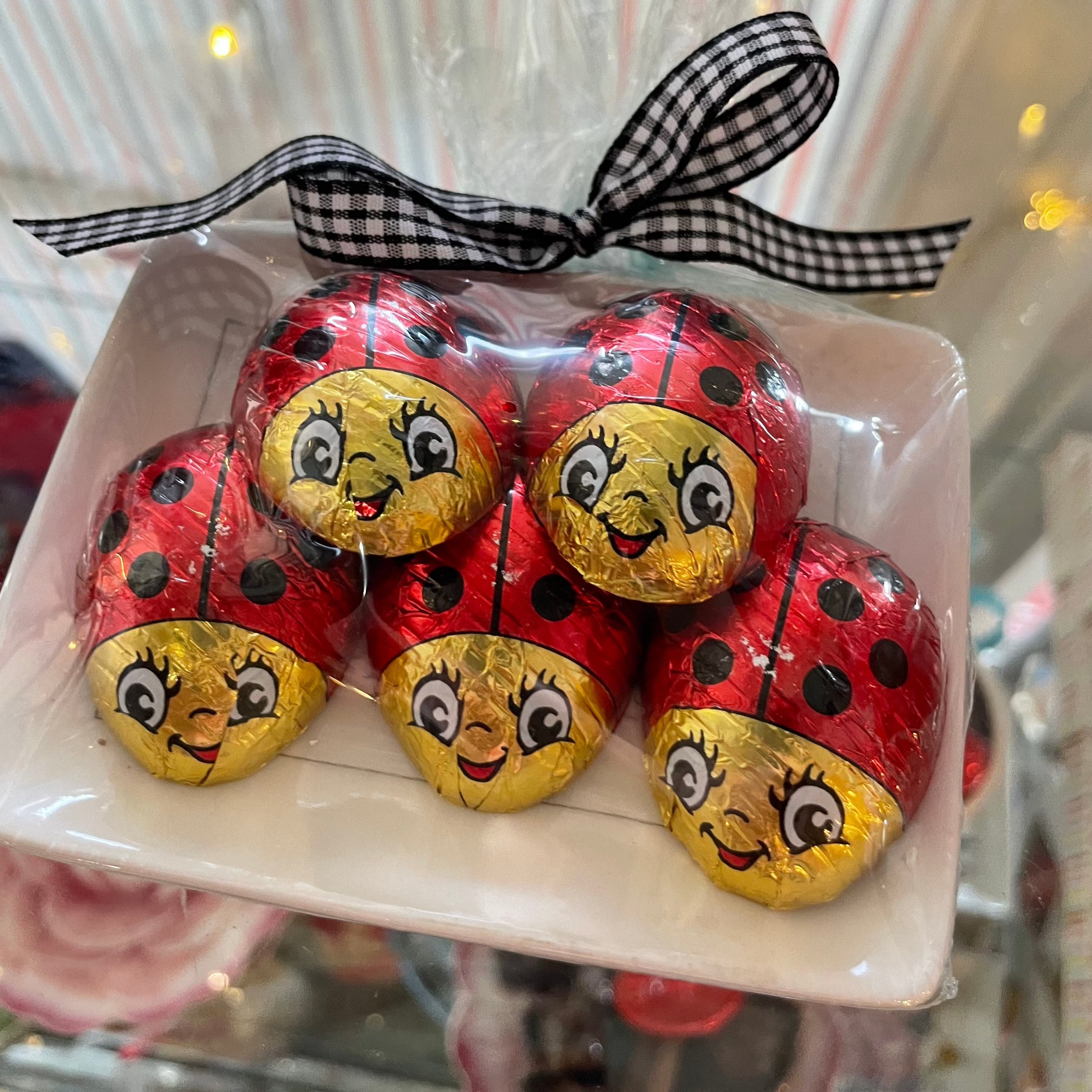 Foil wrapped chocolate ladybugs - Nandy's Candy