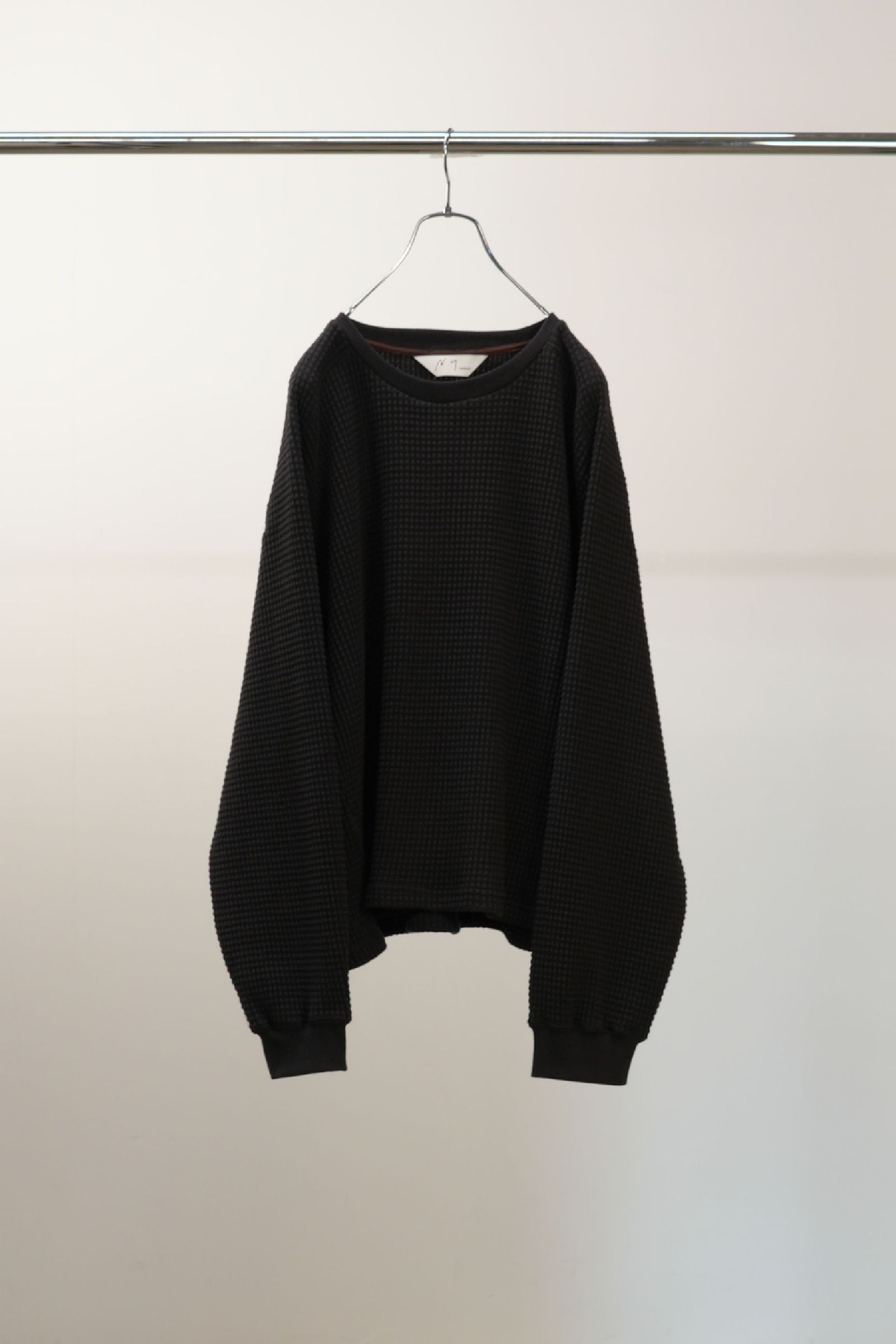 ANCELLM - HEAVY WAFFLE OVER LS | BLACK | ヘビーワッフル | NapsNote