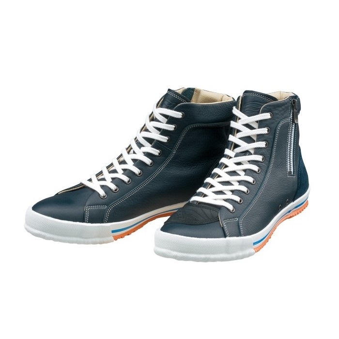 HYF002 HIGH-CUT RIDE SNEAKERS (レザースニーカー) NAVY｜シューズ