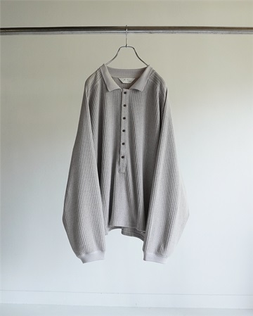 ANCELLM（アンセルム） HENLEY RIB LS T-SHIRT （GRAY） s.t.c｜洋服