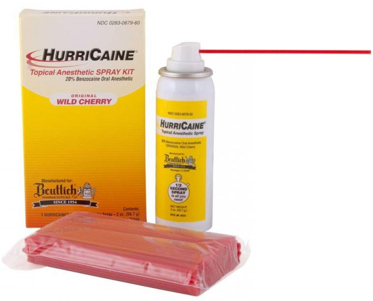 HurriCaine Topical Anesthetic Spray Kit - Wild Cherry, 2 oz