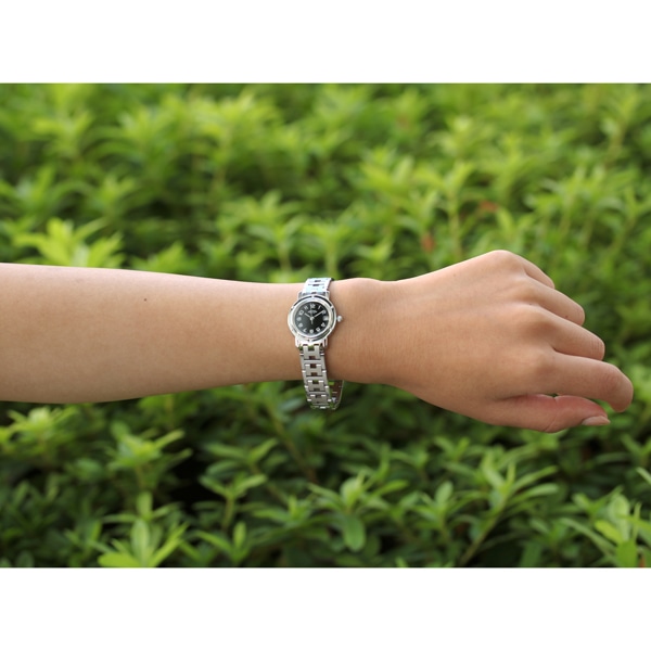 HERMES ヴィンテージ エルメス クリッパー SS ブラック文字盤 CL4.210